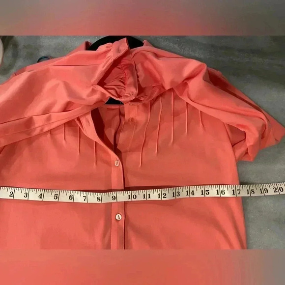 VTG Puccini Pintuck Pleated Salmon Pink Long Sleeve Collared Button Down Size 8 - Picture 6 of 10